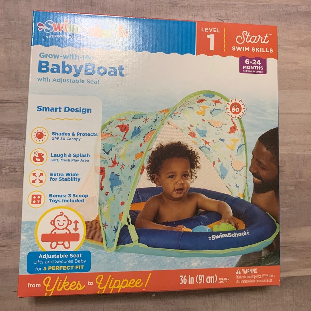 Swim School Baby Boat with Adjustable Seat 6-24 months Blue